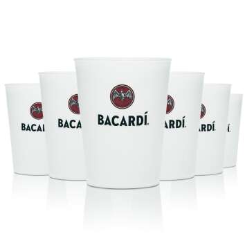 6x Bacardi Rum Cup 0,2l reusable plastic glass Festival...