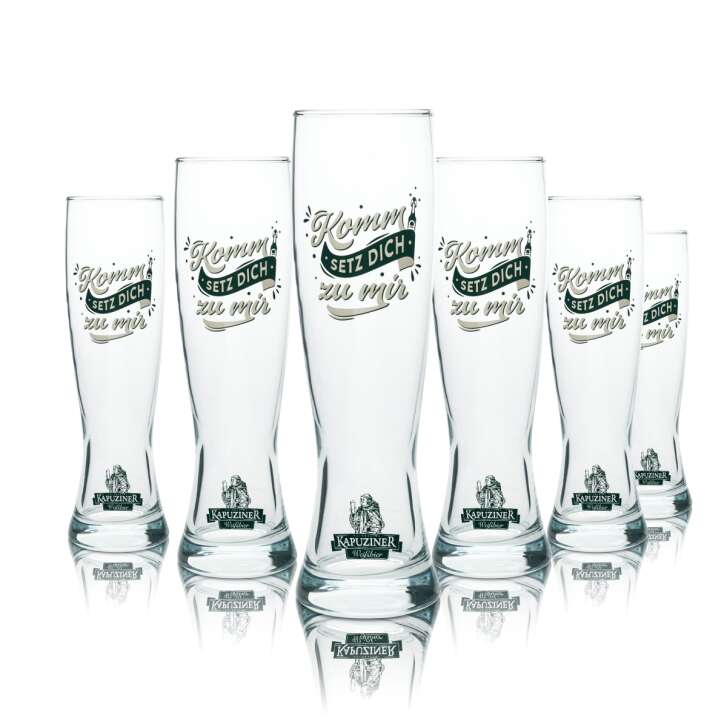 6x Kapuziner beer glass 0,5l wheat glasses Sahm Hefe wheat beer Bavaria Beer Tulip