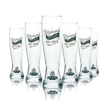 6x Kapuziner beer glass 0,5l wheat glasses Sahm Hefe...