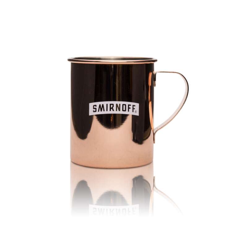 6x Smirnoff copper mug glass 0.4l handle metal glasses cocktail long drink mule