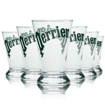 6x Perrier mineral water glass 0.18l tumbler glasses...