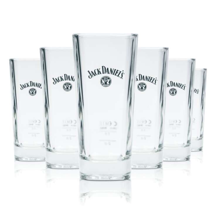 6x Jack Daniels Whiskey Glass 0,35l Longdrink Cocktail Tumbler Glasses Gastro Bar