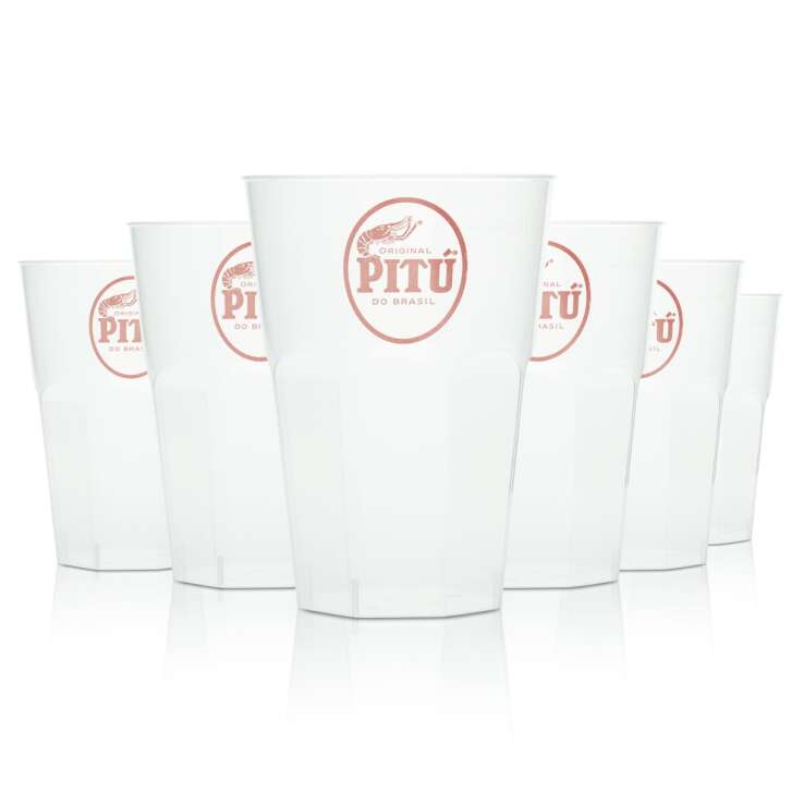 30x Pitu Cachaca plastic cups glass 0,3l reusable glasses gastro party pub