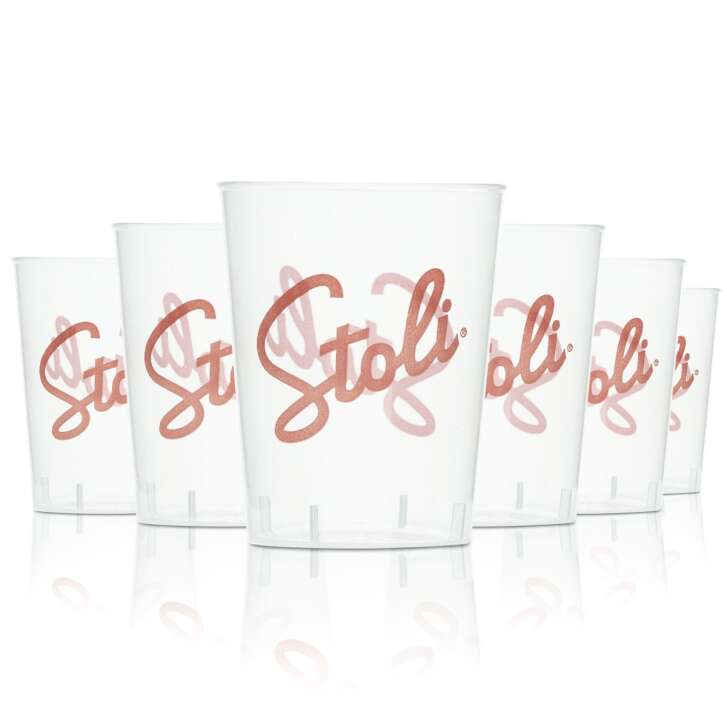 50x Stolichnaya plastic shot glass 4cl short tumbler reusable cup Gastro