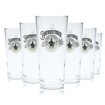 6x Bayreuther Bierbrauerei glass 0,4l Willi mug glasses...