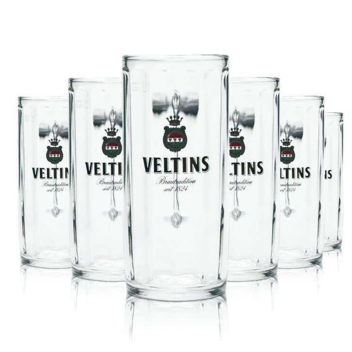 6x Veltins Glass 0,3l Beer Glasses Tankard Pitcher Seidel Calibrated Gastro Brewery Pils