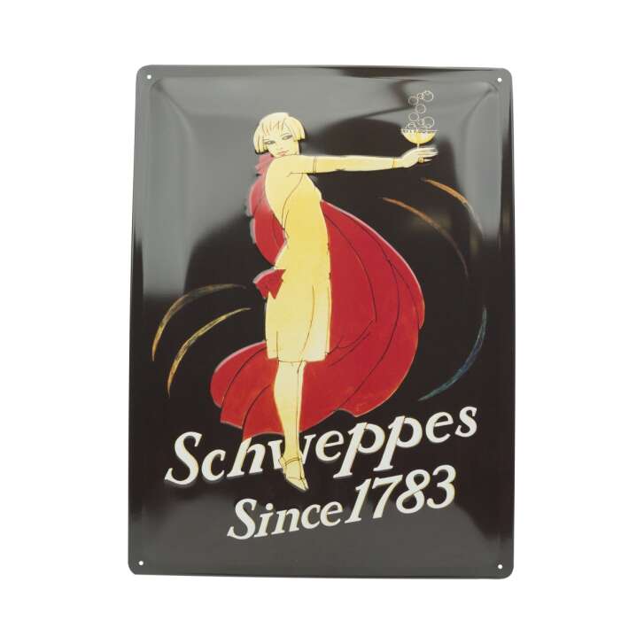 Schweppes Tin Sign Black 3D Look Metal Decorative Wall Plaque Since 1783 Bar