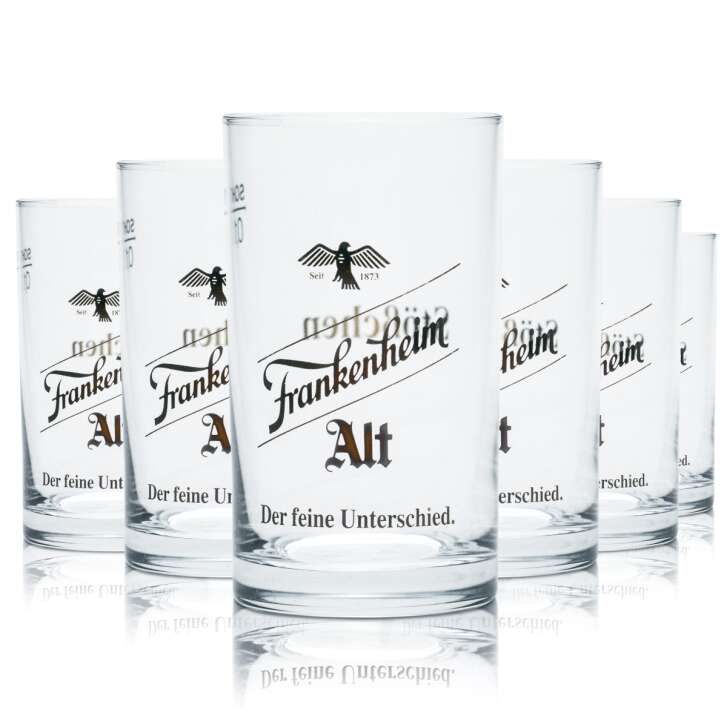 6x Frankenheim Glass 0,1l Old Beer Glasses Mug Stange Geeicht Gastro Kneipe Bar