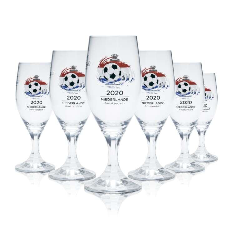 6x Veltins glass 0.2l beer glasses Tulip Cup EM 2020 Netherlands Football Euro 24