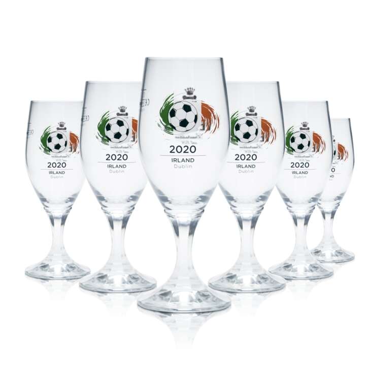6x Veltins glass 0.2l beer glasses tulip cup EM 2020 Ireland soccer Euro 24