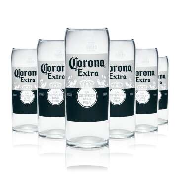 6x Corona glass 0.5l beer glasses mug contour relief...