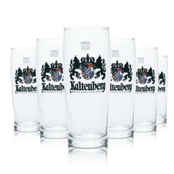 6x Kaltenberg glass 0.3l beer mug goblet glasses...
