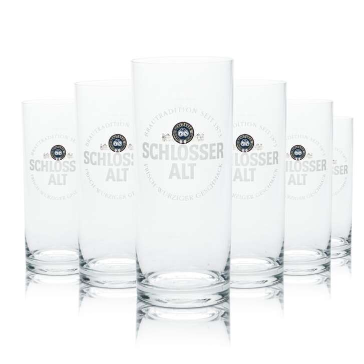 6x Schlösser Alt beer glass 0.3l mug goblet bar glasses brewery gastro oak