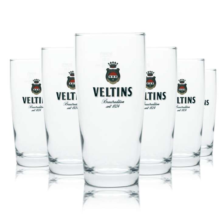 6x Veltins Glass 0,3l Beer Mug Tumbler Goblet Glasses Calibrated Gastro Brewery