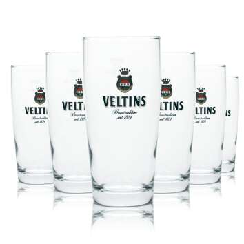 6x Veltins Glass 0,3l Beer Mug Tumbler Goblet Glasses...
