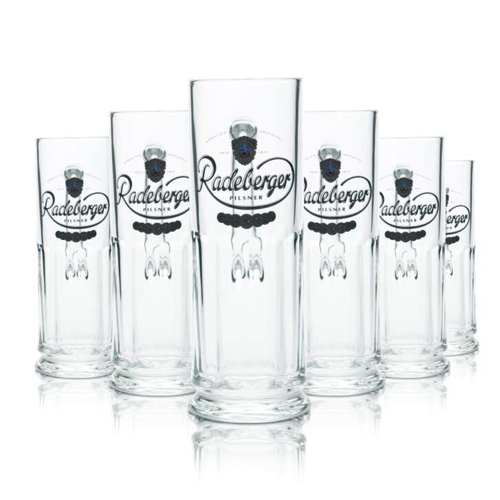 6x Radeberger glass 0,4l beer mug mug Seidel contour glasses brewery gastro