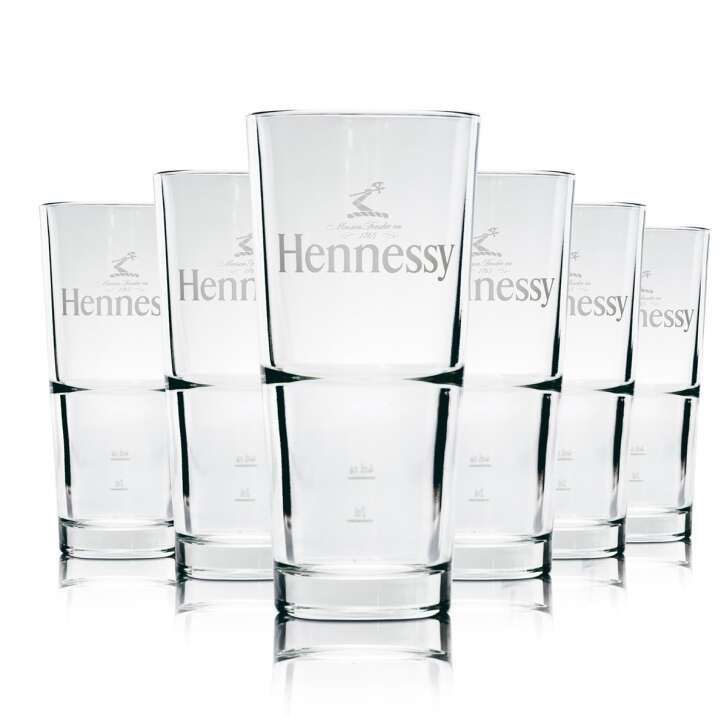 6x Hennessy glass 0,33l Longdrink Tumbler Whiskey Cognac glasses Stackable Gastro