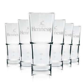 6x Hennessy glass 0,33l Longdrink Tumbler Whiskey Cognac...
