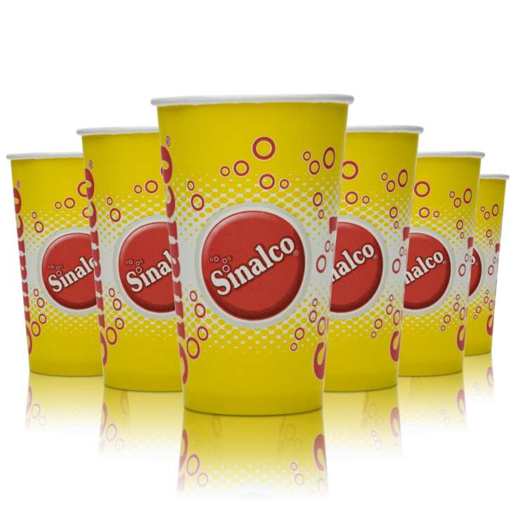 50x Sinalco paper cups 0,4l disposable beer longdrink soda glass glasses party celebrations