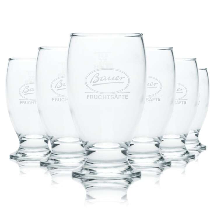 6x Bauer glass 0,2l goblet cup glasses juice soda mineral water gastro