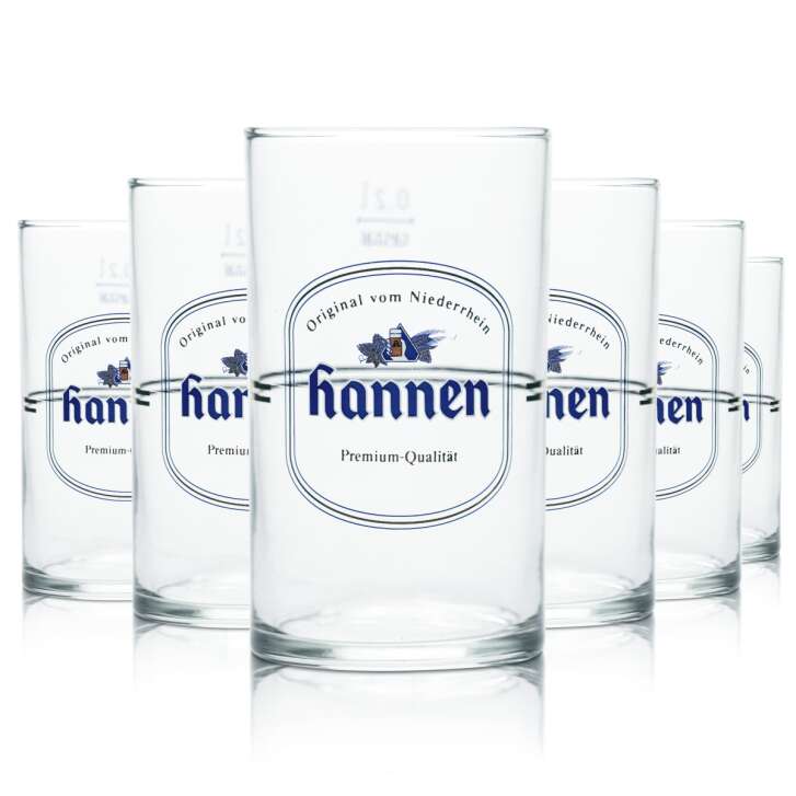 12x Hannen brewery beer glass 0,2l bar mug glasses brewery Altbier Gastro