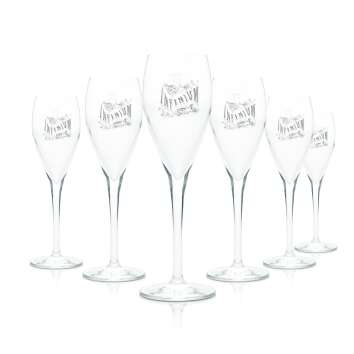 6x Infinium glass 0.1l champagne beer goblet flute...