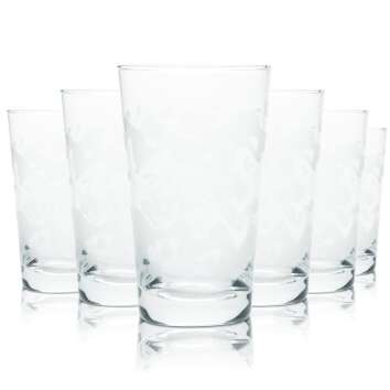6x Bizzl glass 0.2l soda soft drink tumbler glasses lemon...