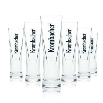 6x Krombacher Glass 0,25l Beer Cup Tulip Glasses Star Cup...