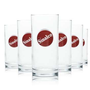 6x Sinalco glass 0,2l soda soft drink glasses tumblers...