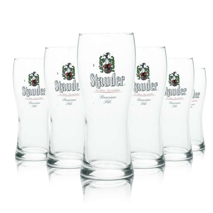 6x Stauder glass 0.3l beer glasses goblet bar mug premium pilsner brewery bar