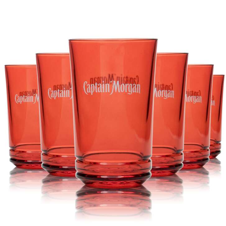 6x Captain Morgan Glass 0,4l Cocktail Longdrink Glasses Cola Cuba Libre Aperitif