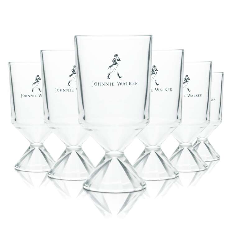 6x Johnnie Walker glass 0.45l whisky long drink cocktail glasses goblet goblet label