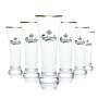 6x Carlsberg glass 0,2l beer glasses goblet tulip gold rim Pilsener brewery Gastro