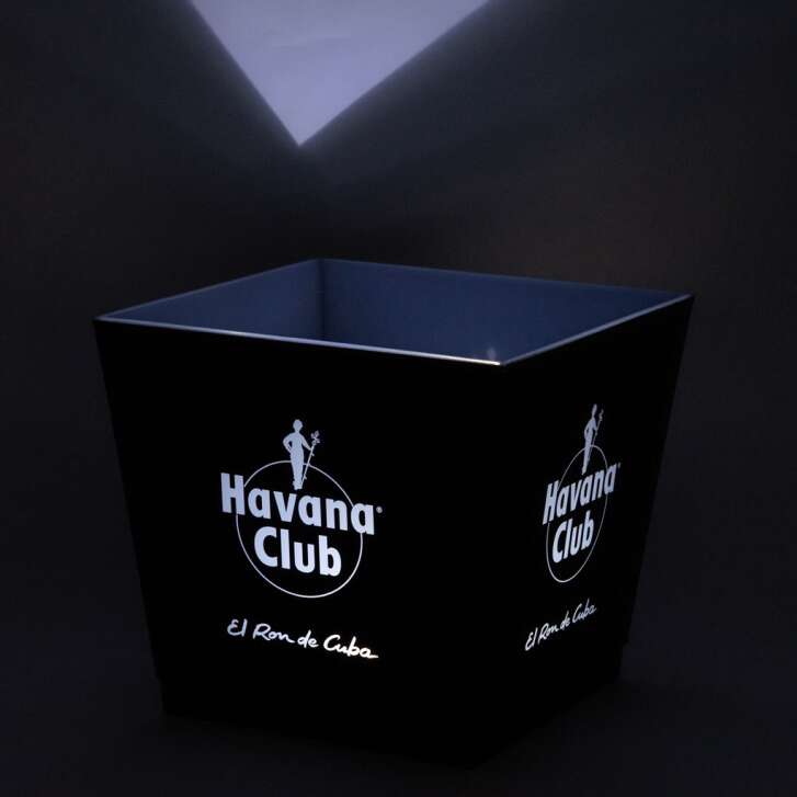 Havana Rum Cooler LED Ice Cube Tray Rechargeable Ice Box Icecube Black 4-sided