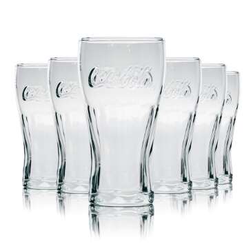 6x Coca Cola contour glass 0.2l tumbler soft drink soda...