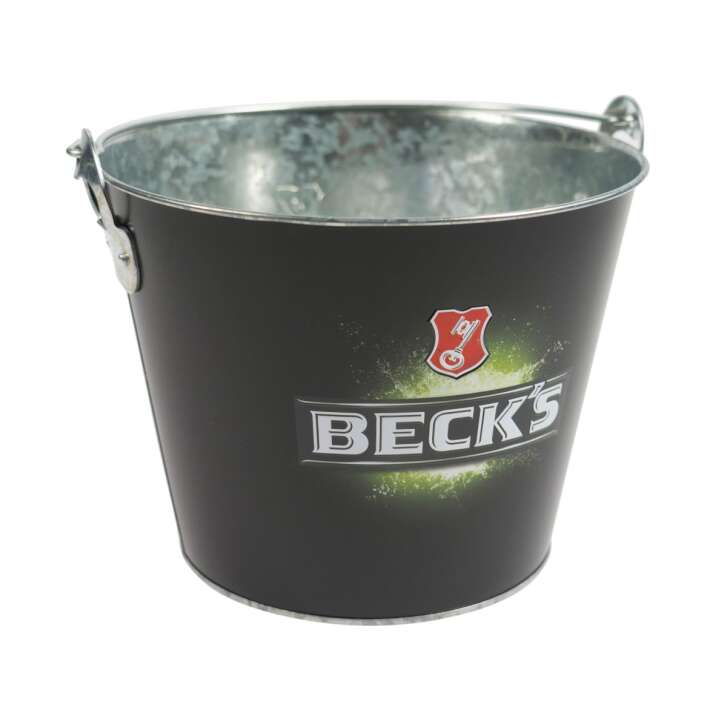 Becks metal bucket, metal bucket, ice bucket, ice cube tray, beverage bottles, serving