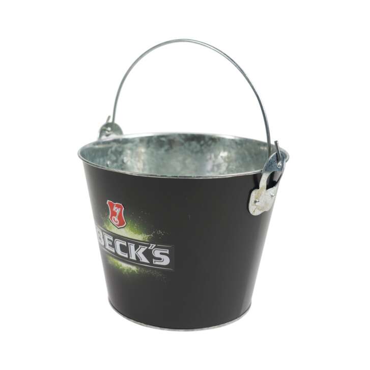 Becks metal bucket, metal bucket, ice bucket, ice cube tray, beverage bottles, serving