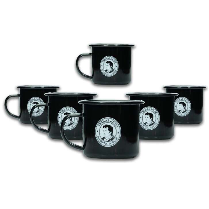 1x Thomas Henry Mixer Glass Metal Cup Black Mug