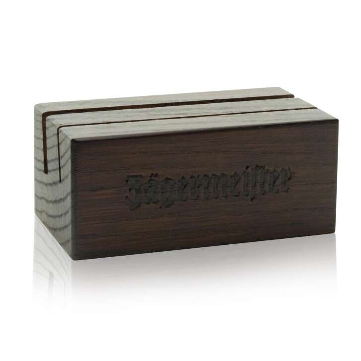 1x Jägermeister liqueur table stand wooden card holder
