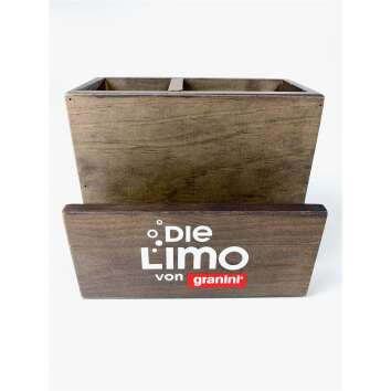 1x Die Limo soft drinks napkin holder wooden table stand