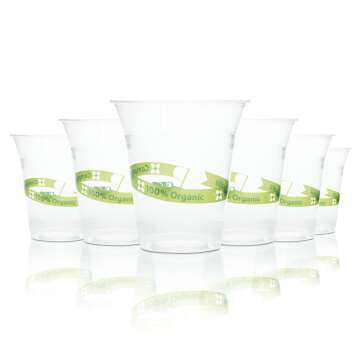 50x plastic disposable cups glasses 0,3l compostable...