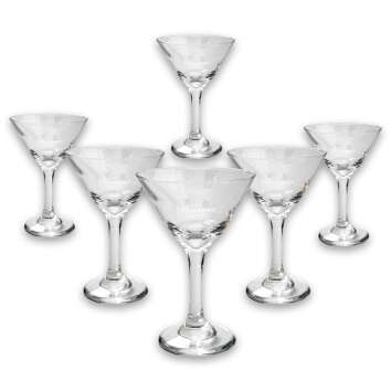 6x Chambord champagne glass martini bowl