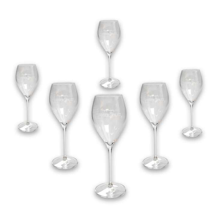 6x Perrier Jouet champagne glass flute old logo