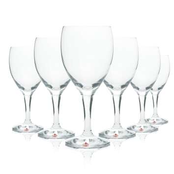 6x Apollinaris glass 0.2l flute goblet stemmed glasses...