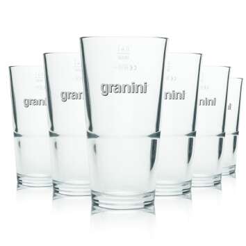 6x Granini glass 0,4l longdrink juice water cocktail mug...