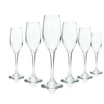 6x Chambord glass 0.1l Champagne flute goblet glasses...