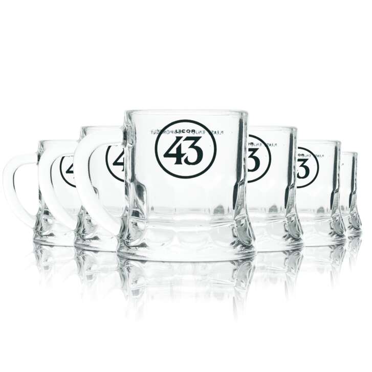 6x Licor 43 shot glass 4cl mini jug shot glasses Gastro liqueur 43