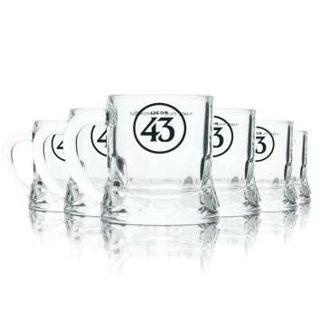 6x Licor 43 shot glass 4cl mini jug short tumbler shot...