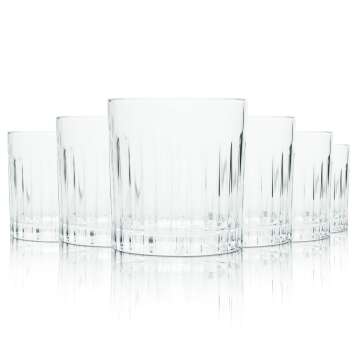 6x Bacardi glass 0,2l tumbler contour crystal glasses...