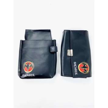 1x Bacardi Rum wallet and holder black imitation leather
